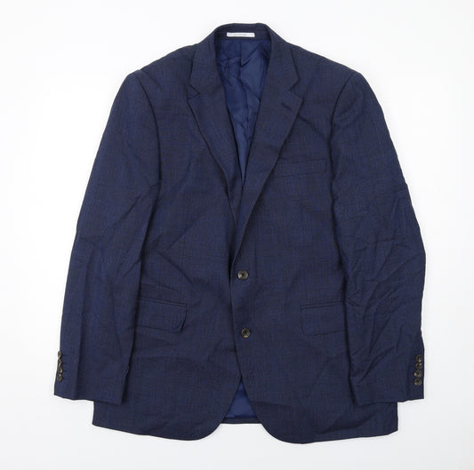 Chester Mens Blue Wool Jacket Suit Jacket Size 44 Regular