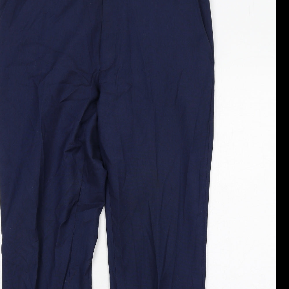 Marks and Spencer Mens Blue Polyester Dress Pants Trousers Size 36 in L31 in Regular Zip