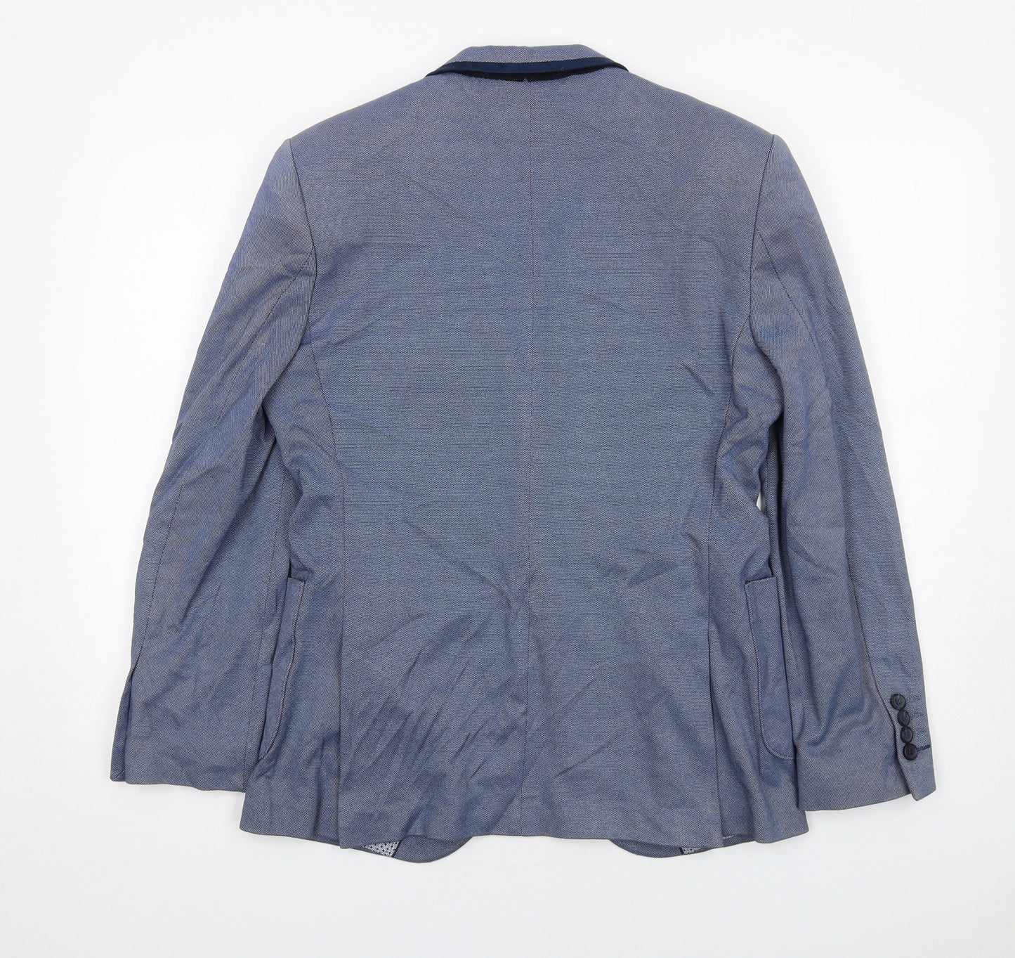Steel & Jelly Mens Blue Cotton Jacket Suit Jacket Size 40 Regular