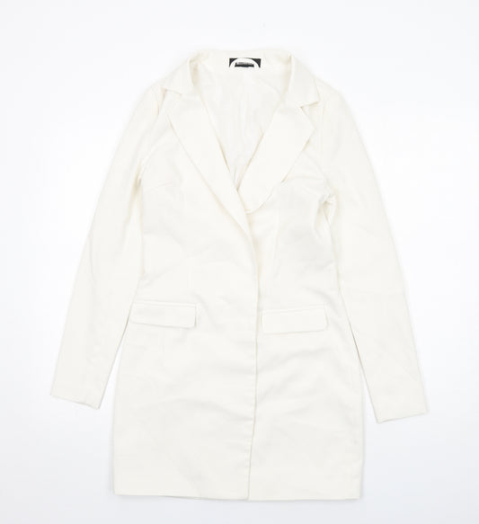 Missguided Womens White Jacket Blazer Size 6 Button