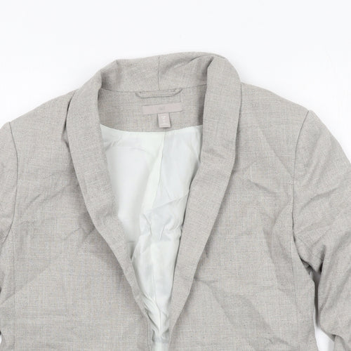 H&M Womens Grey Polyester Jacket Blazer Size 12 - Open Style
