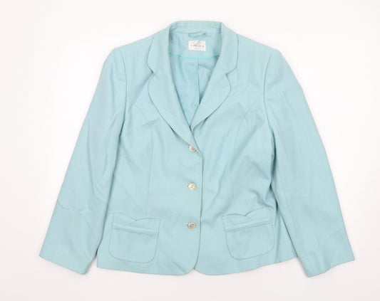 Eastex Womens Blue Jacket Blazer Size 16 Button