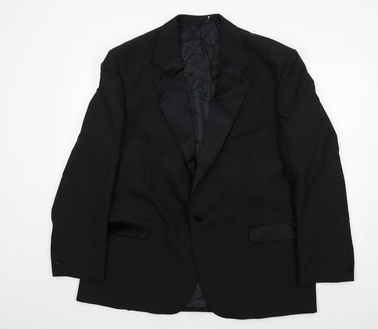 Skopes Mens Black Wool Tuxedo Suit Jacket Size 46 Regular