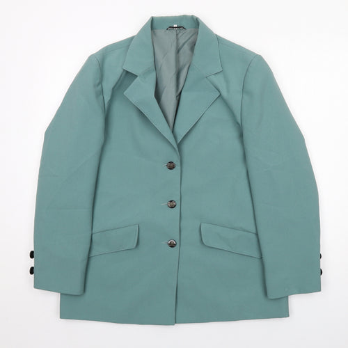 Finesse Womens Green Polyester Jacket Suit Jacket Size 16