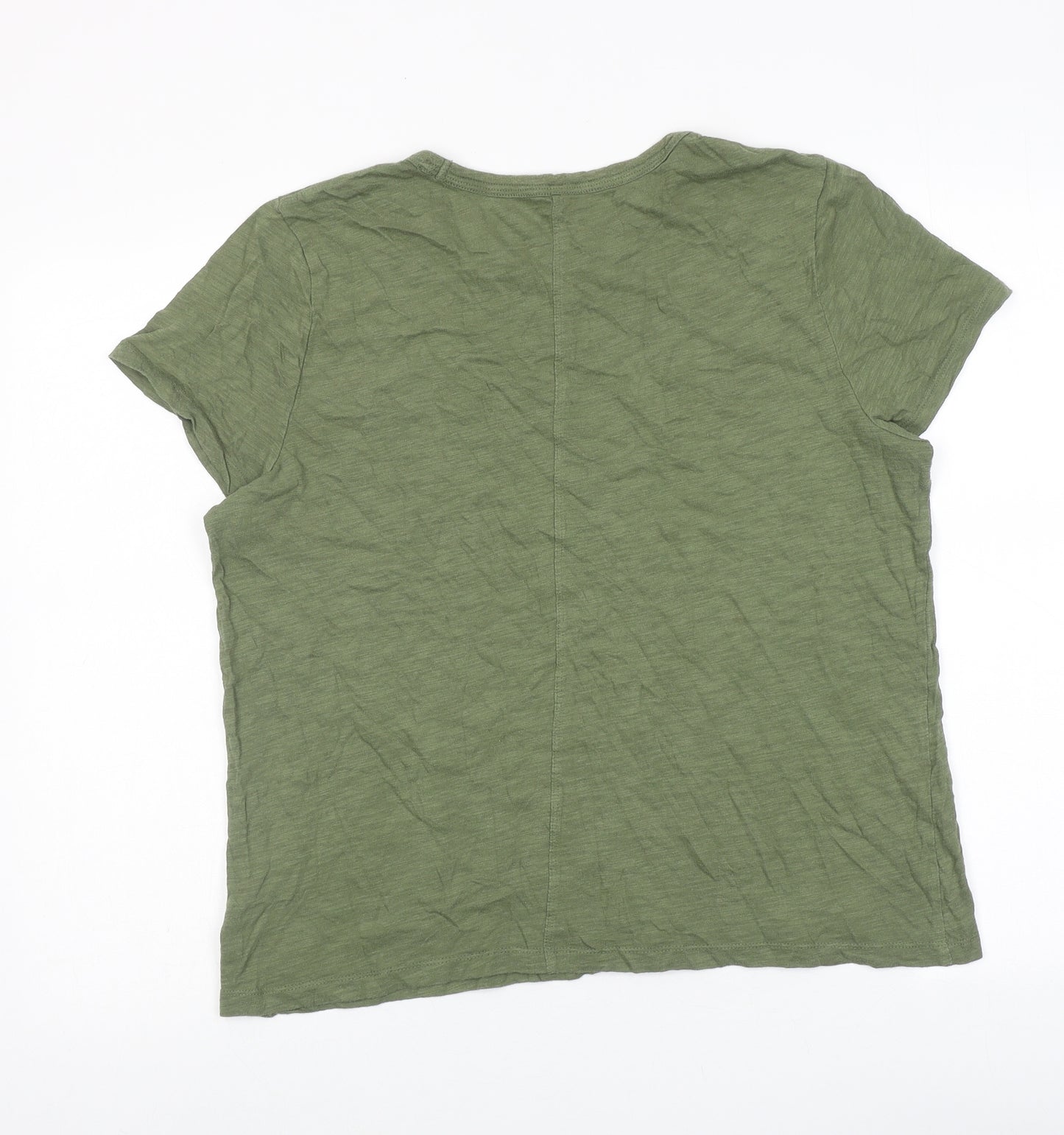 Gap Womens Green 100% Cotton Basic T-Shirt Size XL Round Neck