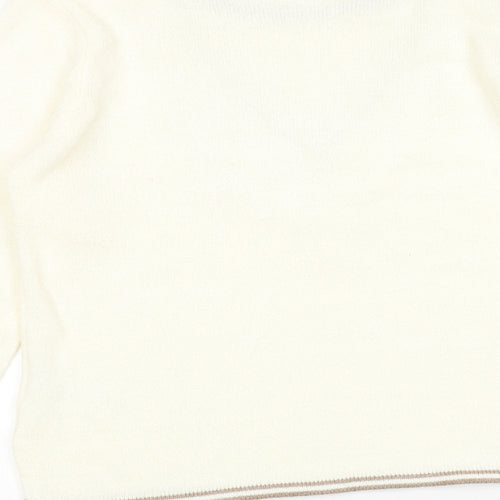 Damart Womens Ivory Round Neck Acrylic Pullover Jumper Size 10 - Size 10-12