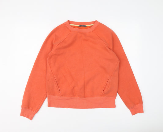 GOODMOVE Womens Orange Cotton Pullover Sweatshirt Size 6 Pullover