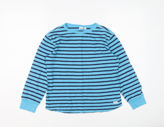 Gap Boys Blue Striped Cotton Pullover T-Shirt Size 10 Years Crew Neck Pullover
