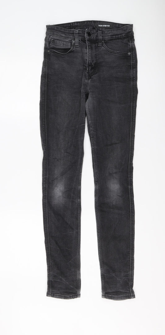 H&M Mens Grey Cotton Skinny Jeans Size 31 in L31 in Slim Button