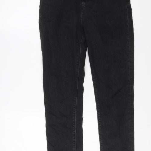Zara Womens Black Cotton Skinny Jeans Size 8 L28 in Regular Button