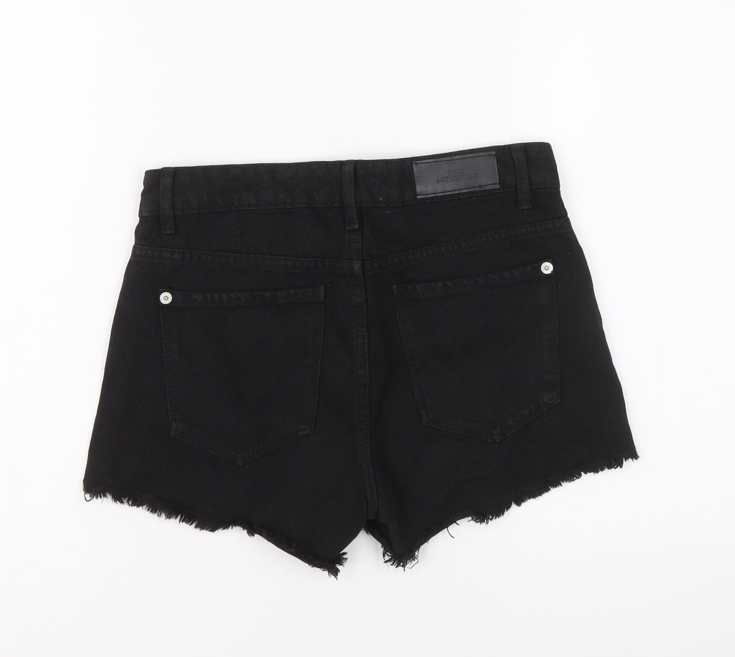 Mango Womens Black Cotton Hot Pants Shorts Size 6 L3 in Regular Button