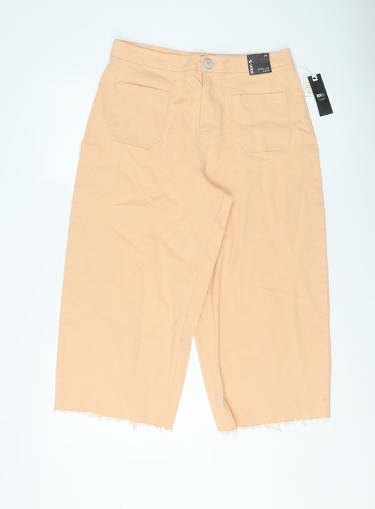TU Womens Orange Cotton Cropped Jeans Size 14 L21 in Regular Button