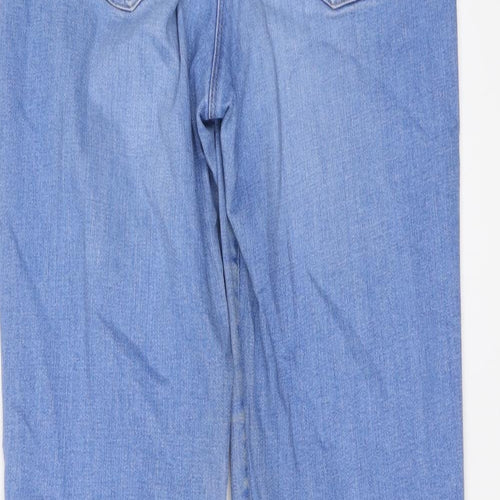 NEXT Womens Blue Cotton Bootcut Jeans Size 18 L31 in Regular Button