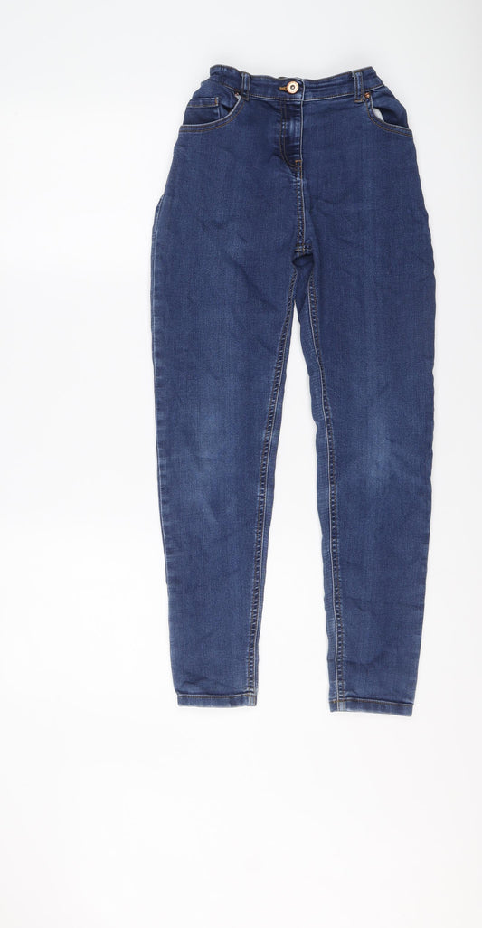 TU Boys Blue Cotton Skinny Jeans Size 12 Years Regular Button