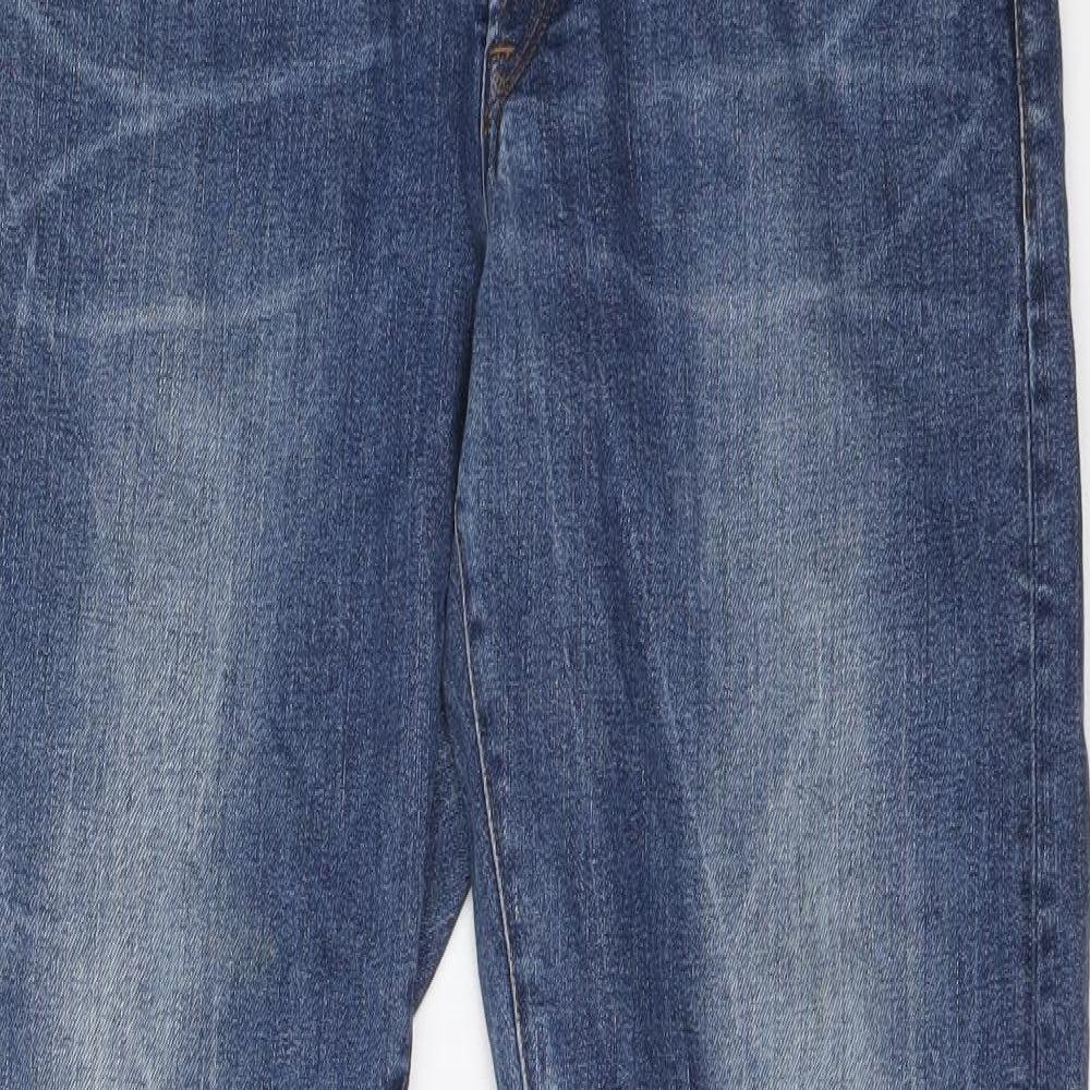 Raw Mens Blue Cotton Skinny Jeans Size 34 in L29 in Regular Button