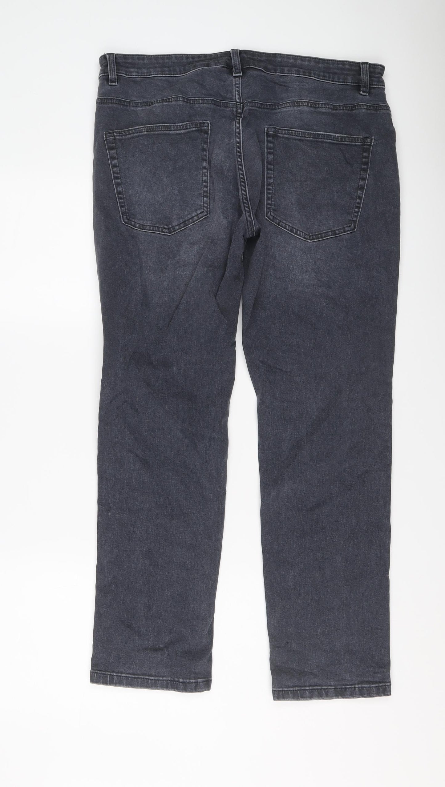 NEXT Mens Grey Cotton Straight Jeans Size 34 in L29 in Regular Button
