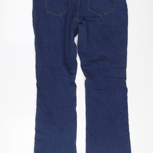 Dorothy Perkins Womens Blue Cotton Bootcut Jeans Size 14 L32 in Regular Button