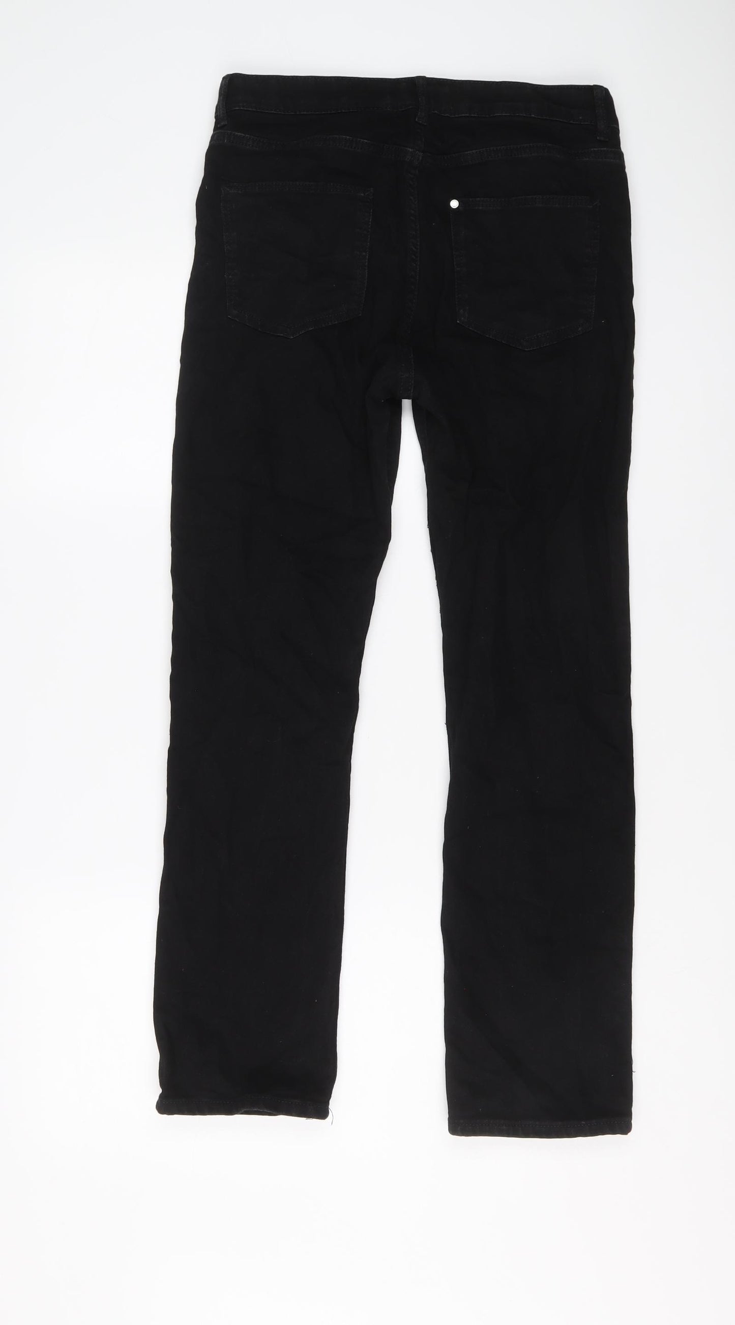 H&M Boys Black Cotton Straight Jeans Size 14 Years Regular Button