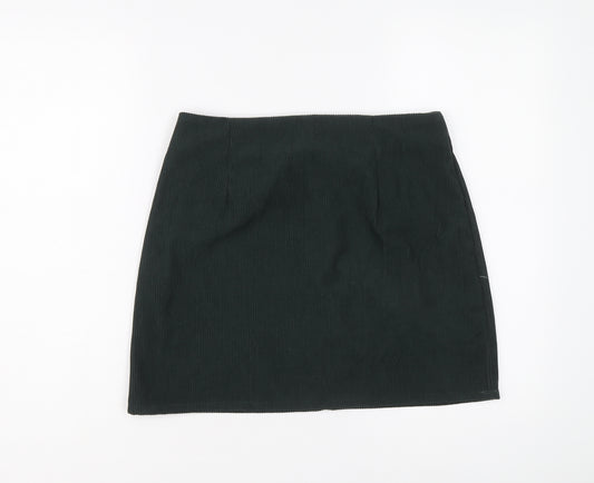 Oasis Womens Green Polyester Mini Skirt Size 10 Zip