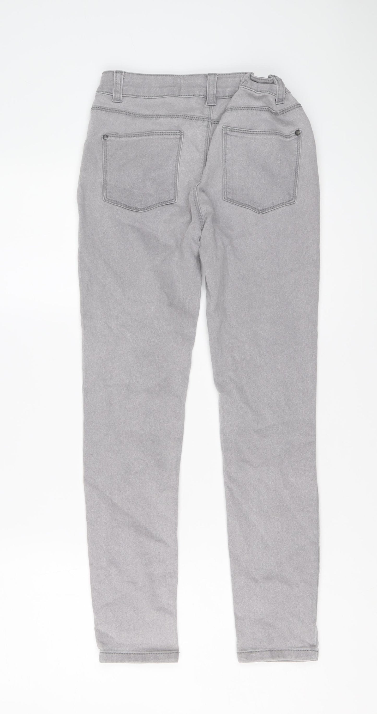 Denim & Co. Boys Grey Cotton Skinny Jeans Size 12-13 Years Regular Button