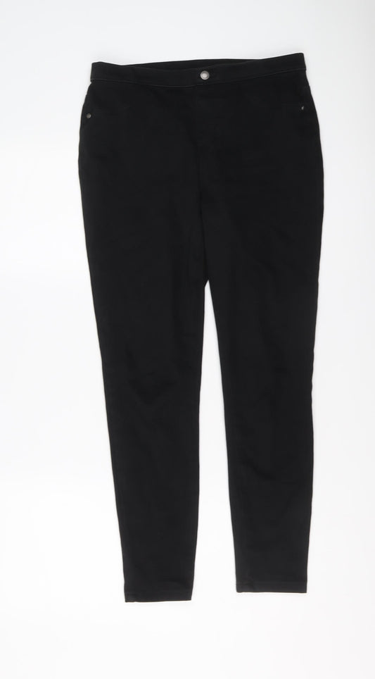 George Womens Black Cotton Skinny Jeans Size 12 L26 in Regular Button