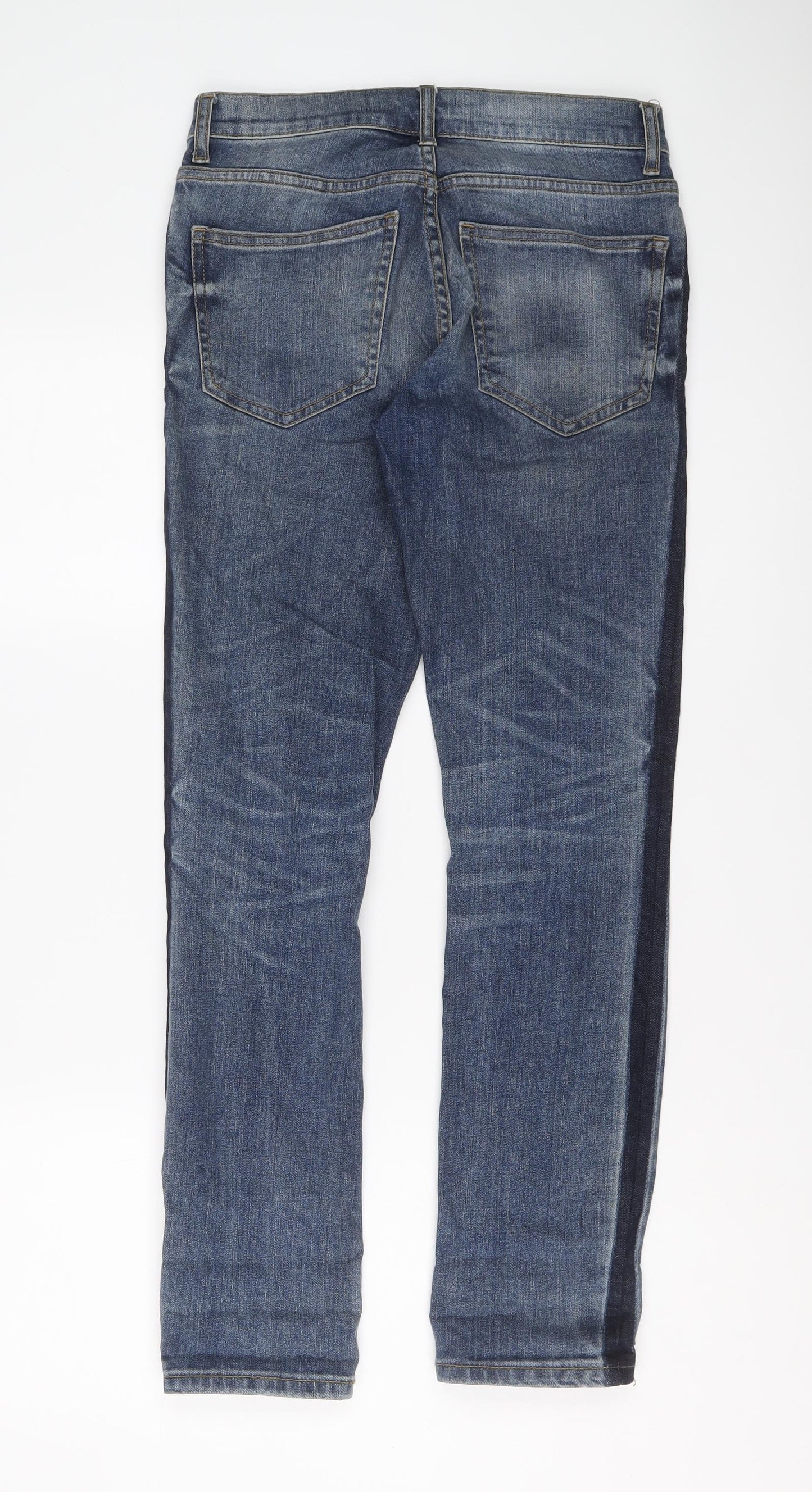 Burton Mens Blue Cotton Skinny Jeans Size 28 in L29 in Regular Button