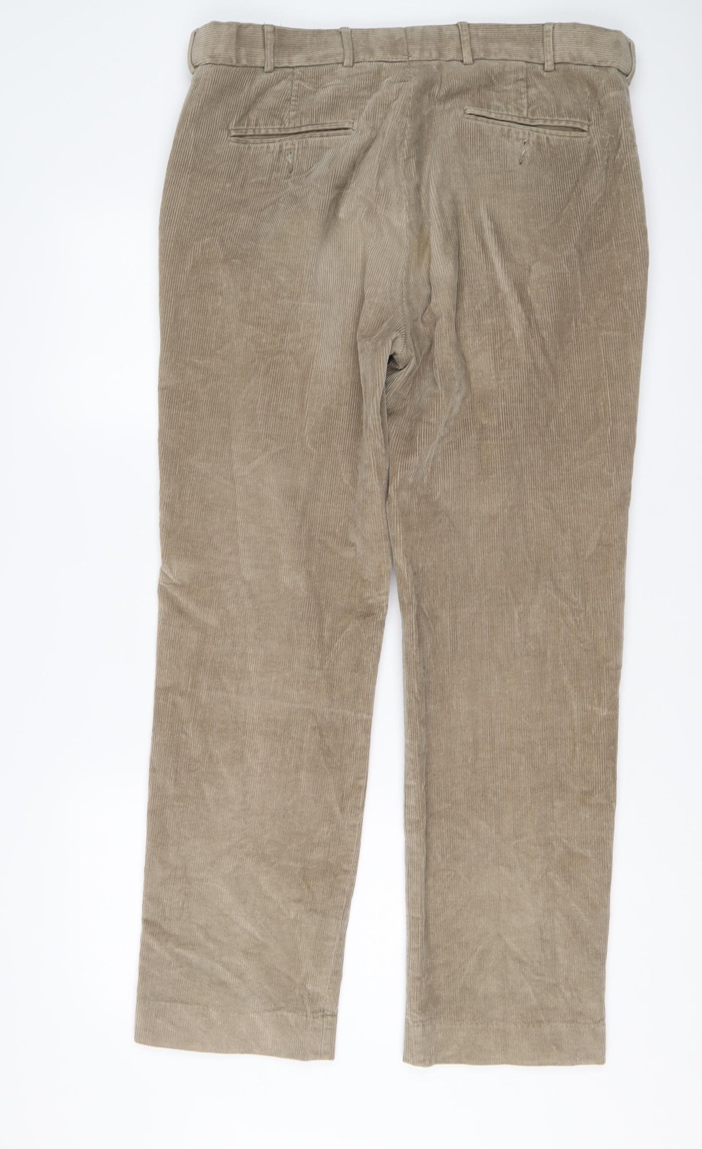 Cotton Traders Mens Beige Cotton Chino Trousers Size 38 in L31 in Regular Button