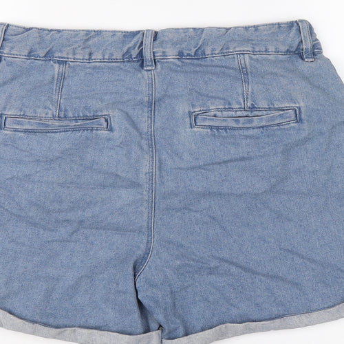 Nutmeg Womens Blue Cotton Mom Shorts Size 12 L4 in Regular Button