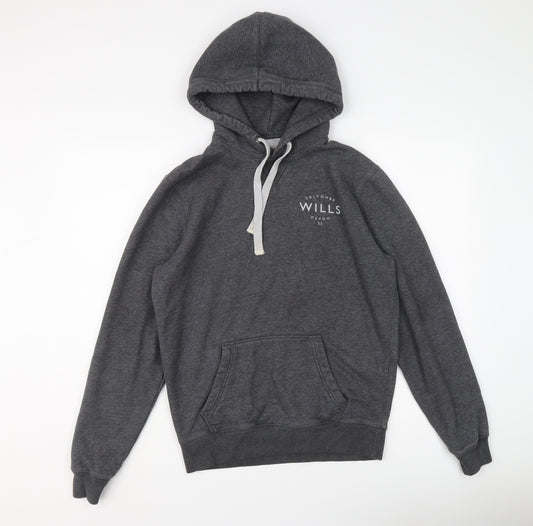 Jack Wills Mens Grey Cotton Pullover Hoodie Size S