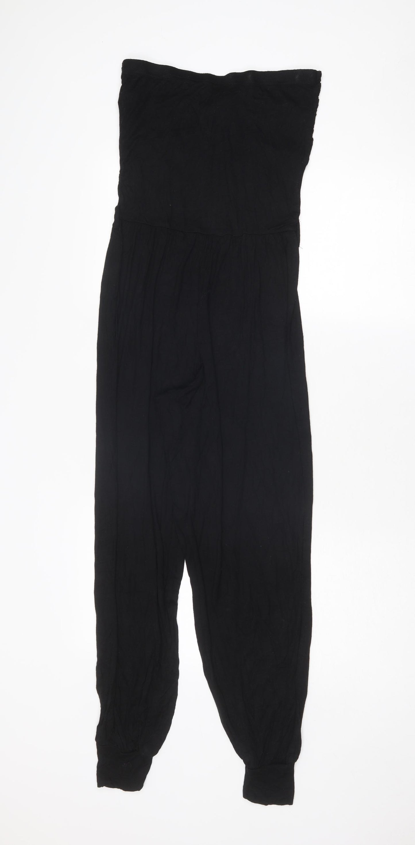 New Look Womens Black Viscose Jumpsuit One-Piece Size 12 Pullover - Strapless