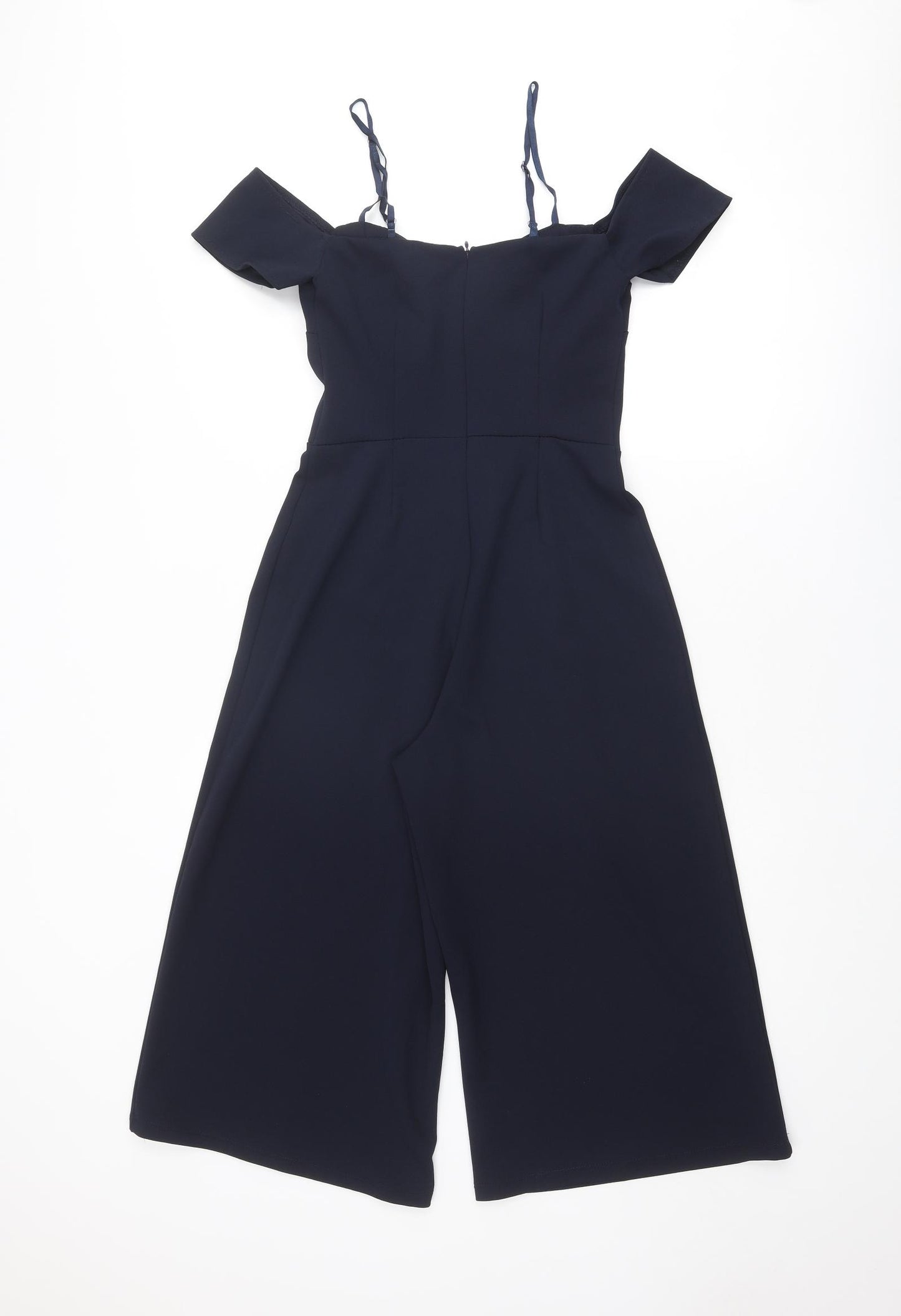 Boohoo Womens Blue Polyester Jumpsuit One-Piece Size 8 Zip
