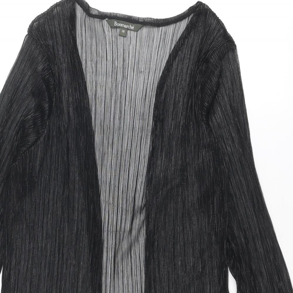 Bonmarché Womens Black Polyester Kimono Blouse Size 20 V-Neck