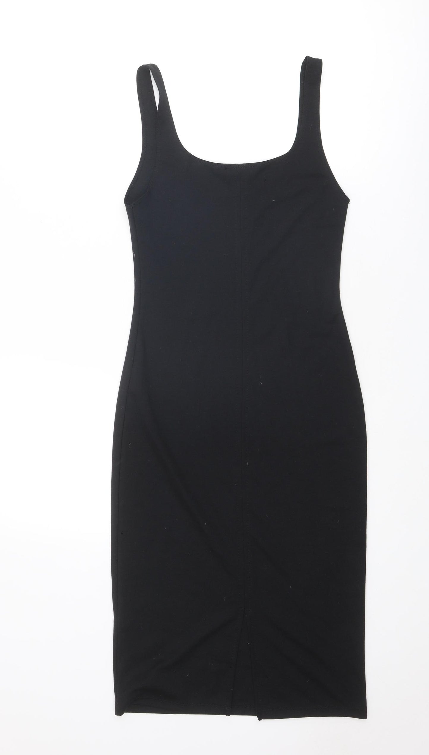 Zara Womens Black Polyester Tank Dress Size M Round Neck Pullover