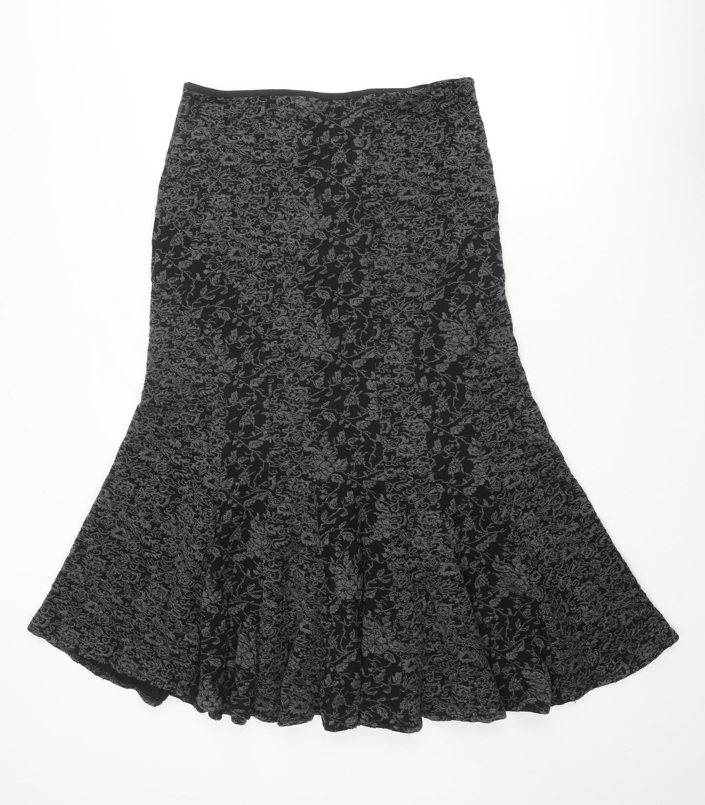 Per Una Womens Grey Geometric Acrylic Swing Skirt Size 14
