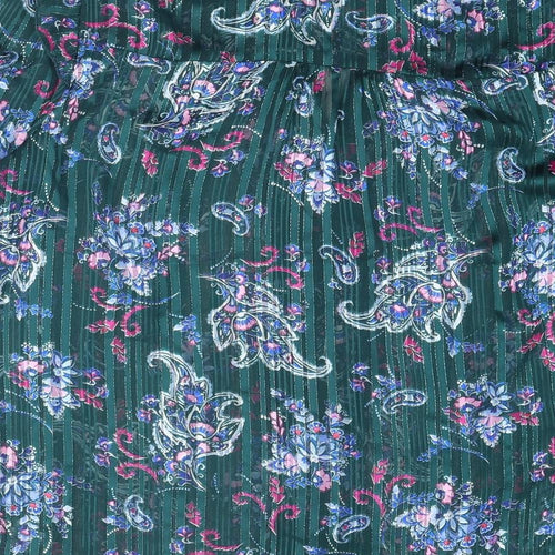 Monsoon Womens Multicoloured Paisley Polyester Basic Blouse Size 18 V-Neck