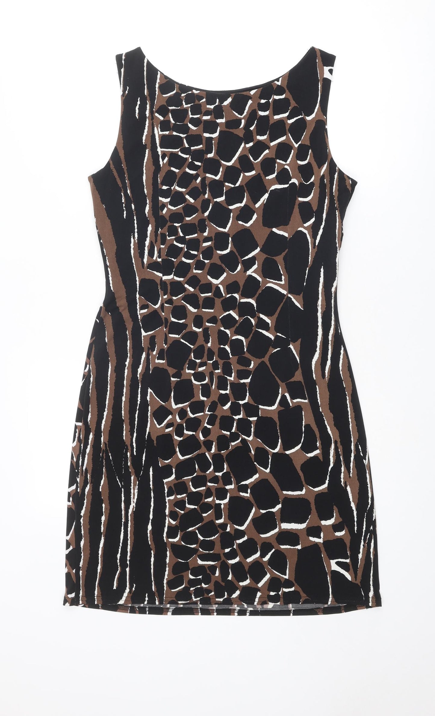 Wallis Womens Multicoloured Geometric Polyester Tank Dress Size 14 Round Neck Pullover