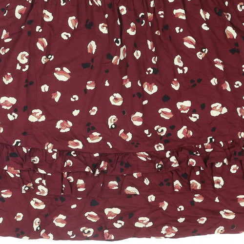 NEXT Womens Red Floral Viscose Skater Skirt Size 14