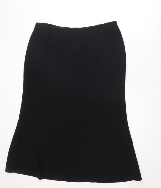 Ann Harvey Womens Black Polyester A-Line Skirt Size 18 Zip