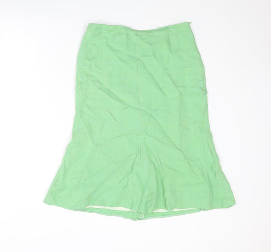 Steilmann Womens Green Polyester A-Line Skirt Size 12 Zip