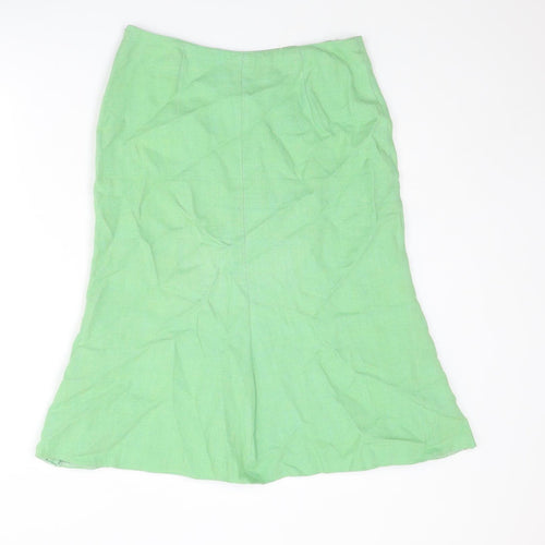 Steilmann Womens Green Polyester A-Line Skirt Size 12 Zip
