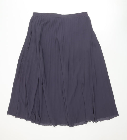 Marks and Spencer Womens Grey Polyester Pleated Skirt Size 18