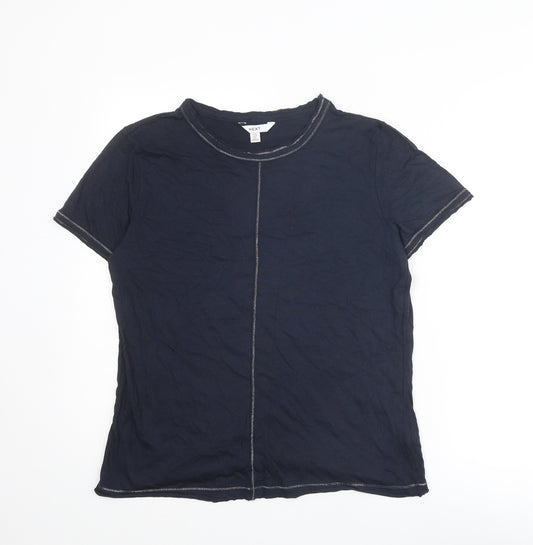 NEXT Womens Blue Modal Basic T-Shirt Size 14 Round Neck