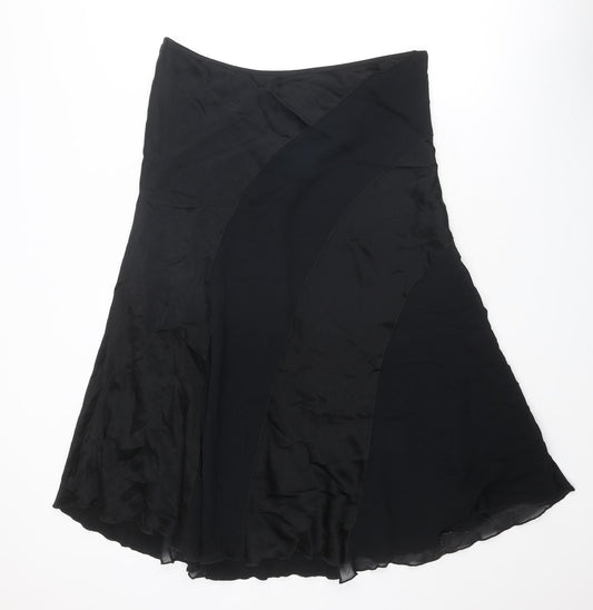 Per Una Womens Black Viscose Swing Skirt Size 16