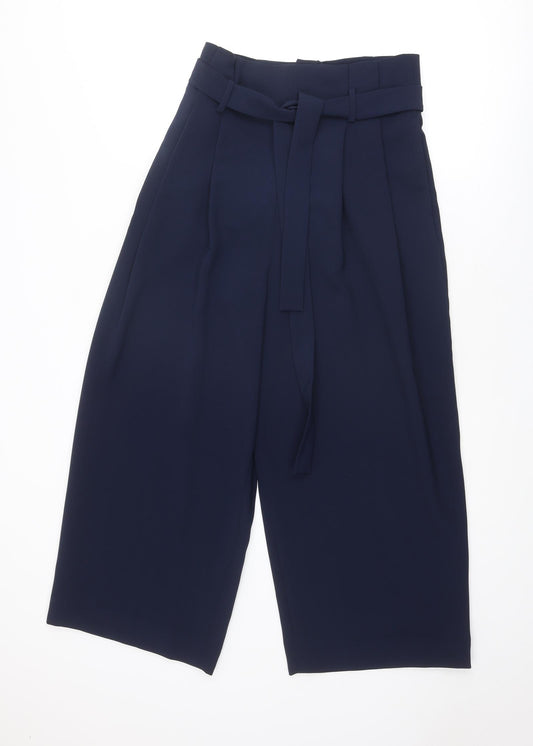 COS Womens Blue Polyester Trousers Size 10 Regular Zip
