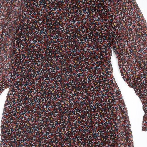 Mystic Threads Womens Multicoloured Floral Polyester A-Line Size XS Round Neck Zip