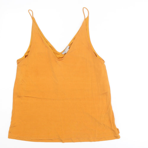 H&M Womens Orange Viscose Camisole Tank Size S V-Neck
