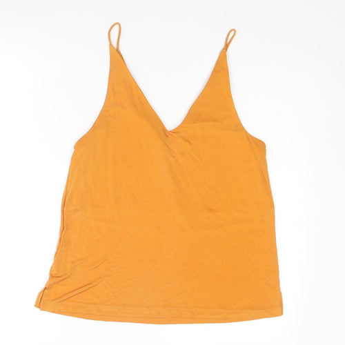 H&M Womens Orange Viscose Camisole Tank Size S V-Neck