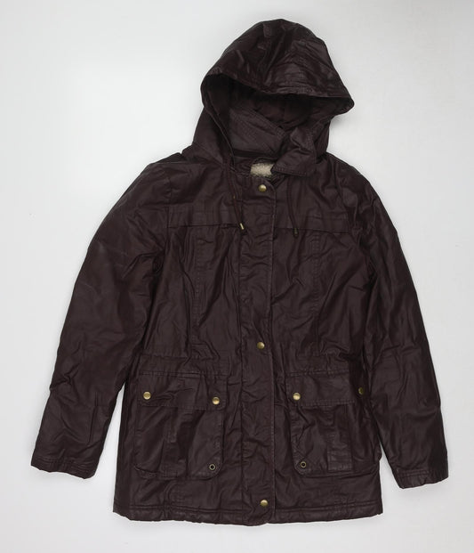 Marks and Spencer Womens Brown Parka Coat Size 8 Zip
