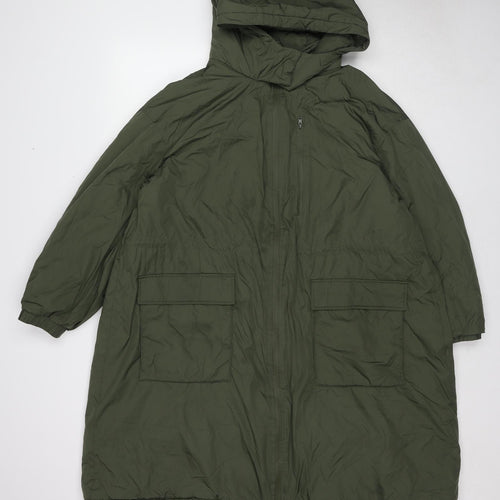 Marks and Spencer Womens Green Rain Coat Coat Size 20 Zip