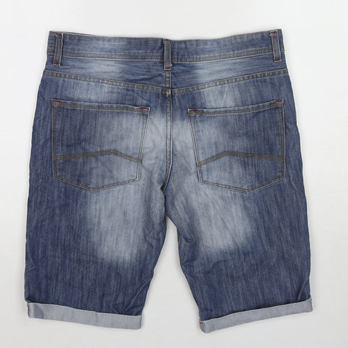 Denim & Co. Mens Blue Cotton Chino Shorts Size 32 in Regular Zip